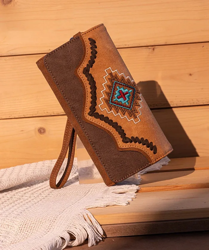 Montana West Aztec Embroidered Wallet