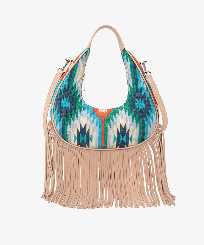 Montana West Aztec Fringe Hobo