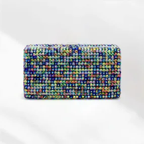 Multi Studded Bling Rectangle Evening Clutch / Crossbody Bag