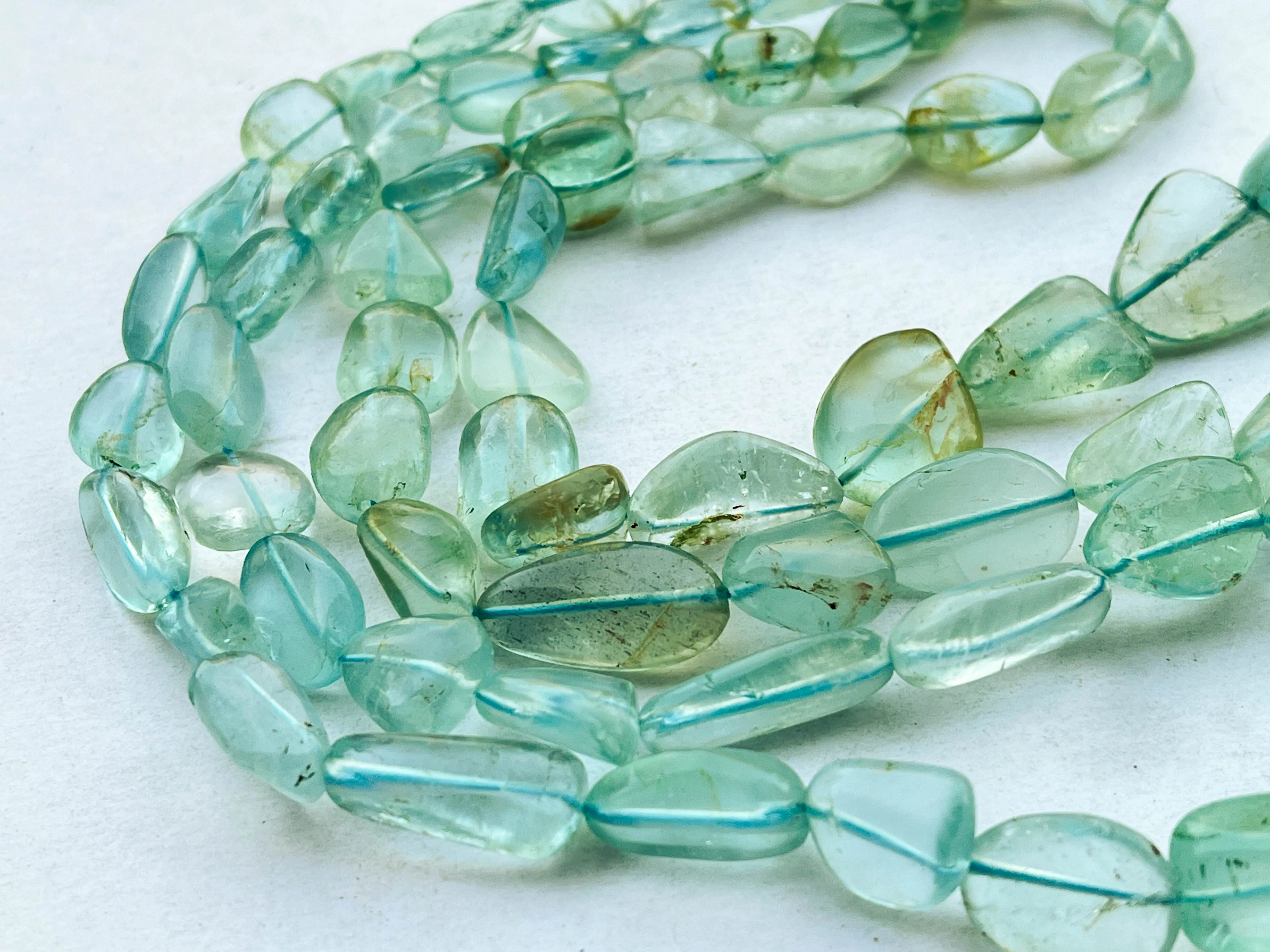 Natural Aquamarine (No Heat, No Treat) Smooth Nuggets Shape Beads