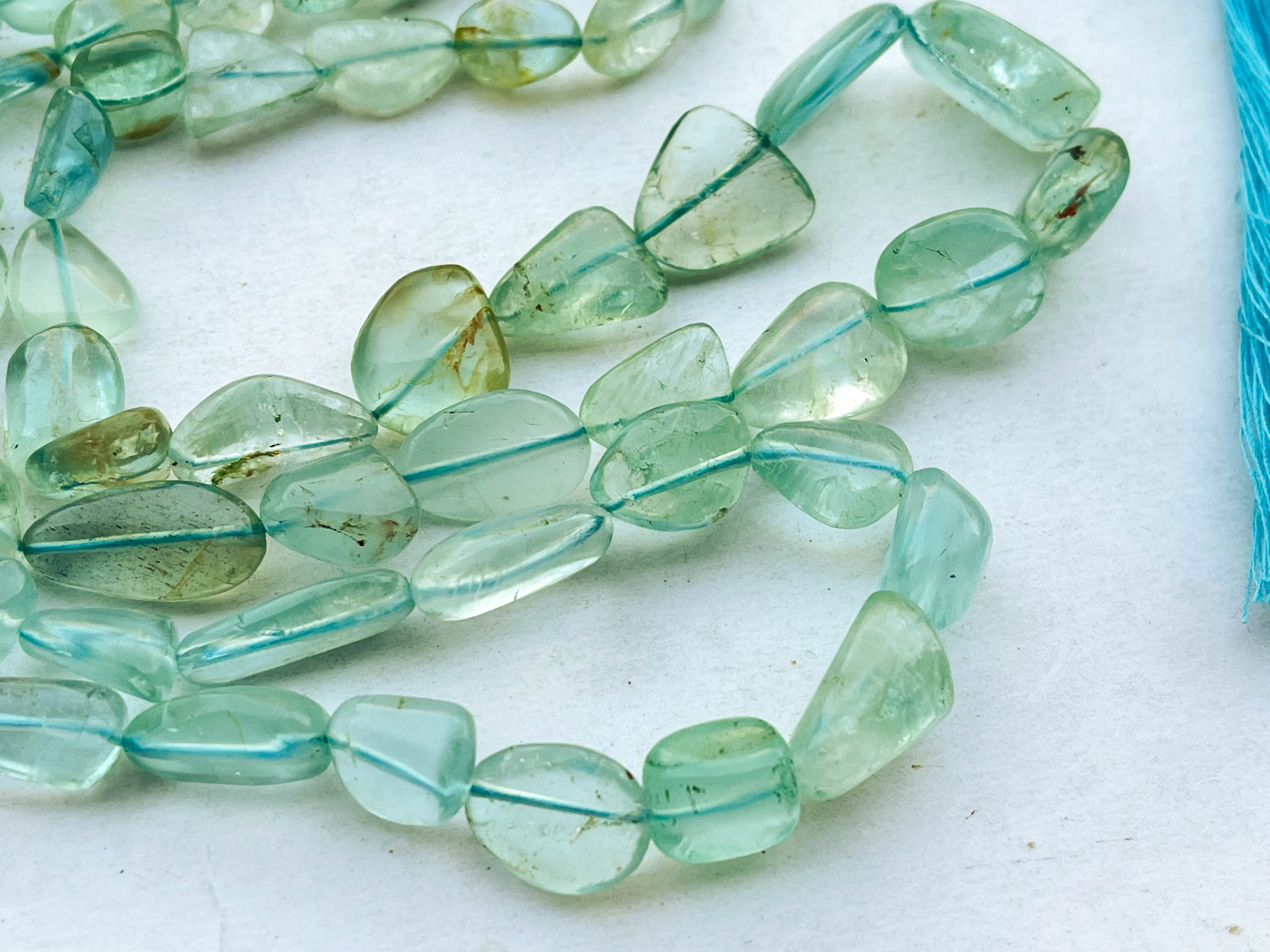 Natural Aquamarine (No Heat, No Treat) Smooth Nuggets Shape Beads