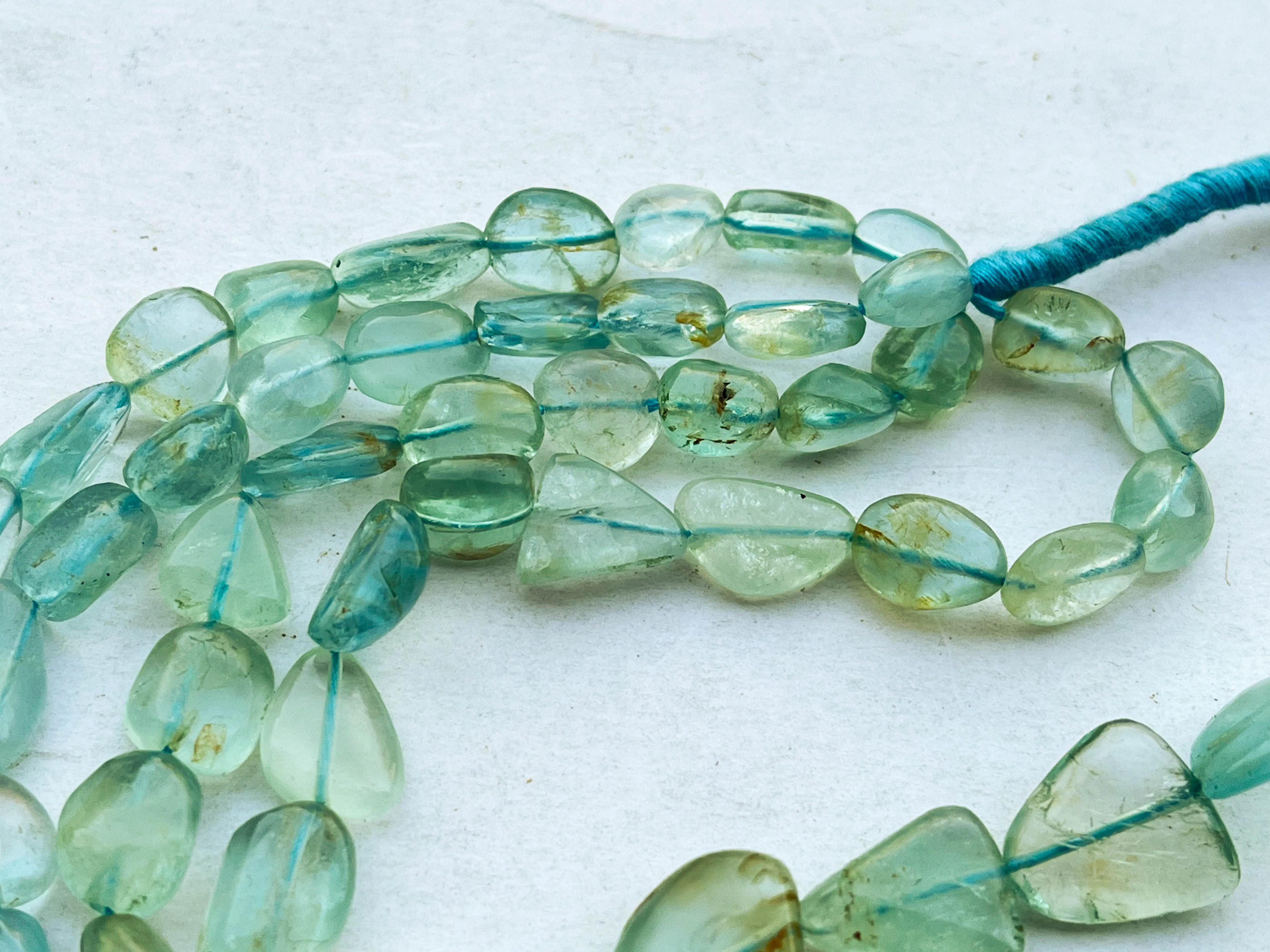 Natural Aquamarine (No Heat, No Treat) Smooth Nuggets Shape Beads