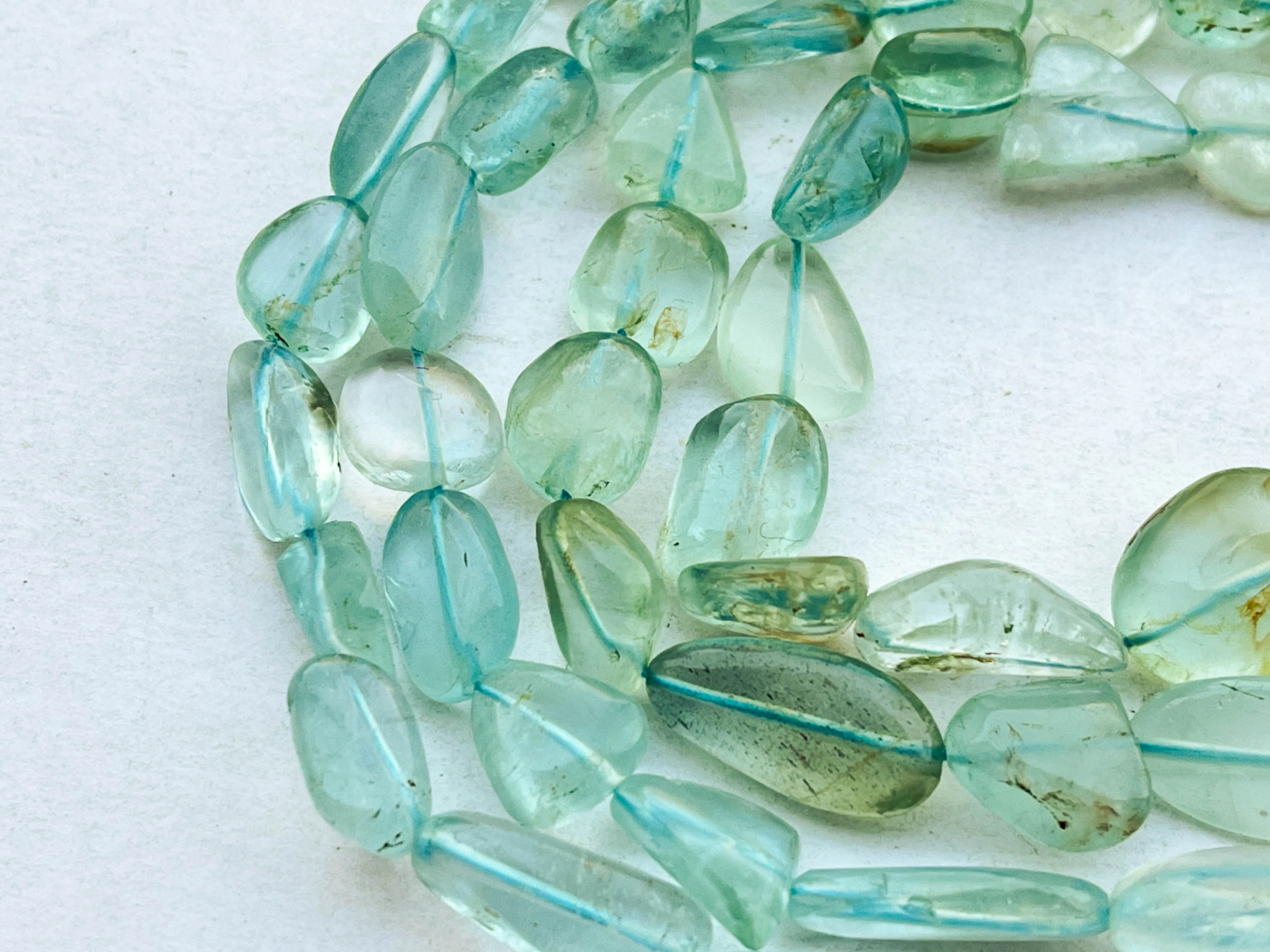 Natural Aquamarine (No Heat, No Treat) Smooth Nuggets Shape Beads