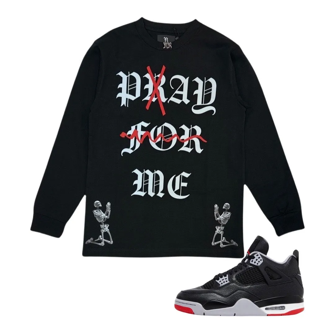 November Reine “Pay Me” Long Sleeve Black Tee