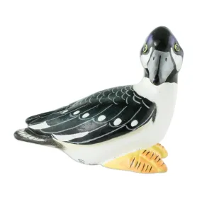 Novica Barrows Goldeneye Duck Ceramic Figurine