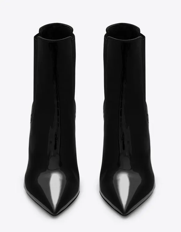 'Opyum' Booties in Black Patent Leather