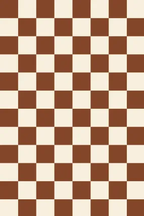 Organic Crib Sheet Brown Check