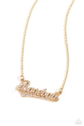 Paparazzi Home Run Haute Gold Necklace & Earring Set