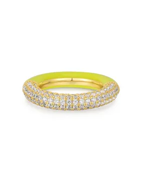 Pave Amalfi Ring-Neon Yellow- Gold