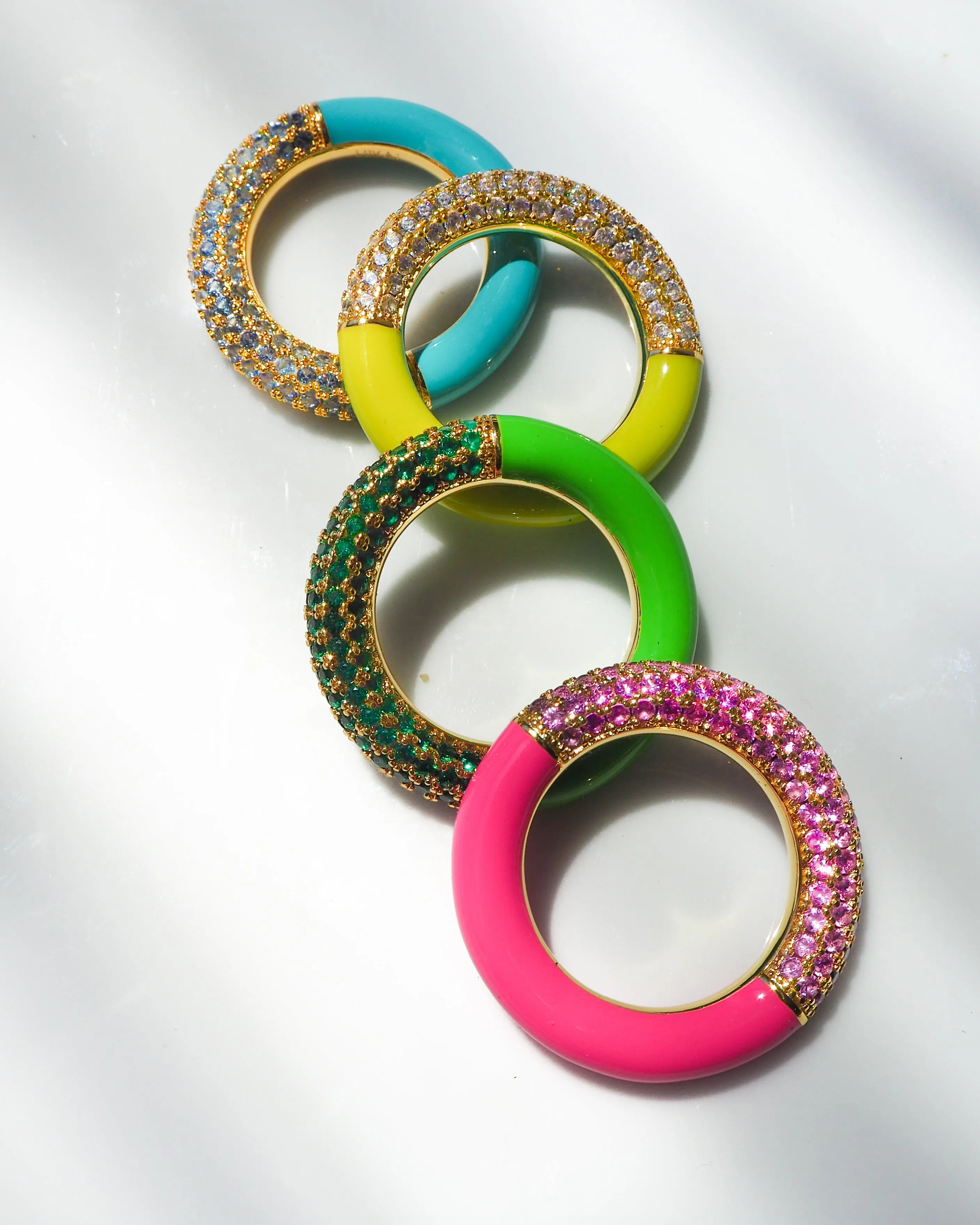 Pave Amalfi Ring-Neon Yellow- Gold