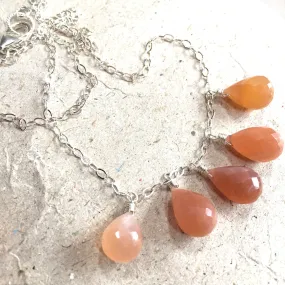 Peach Range Moonstone Necklace 2, OOAK