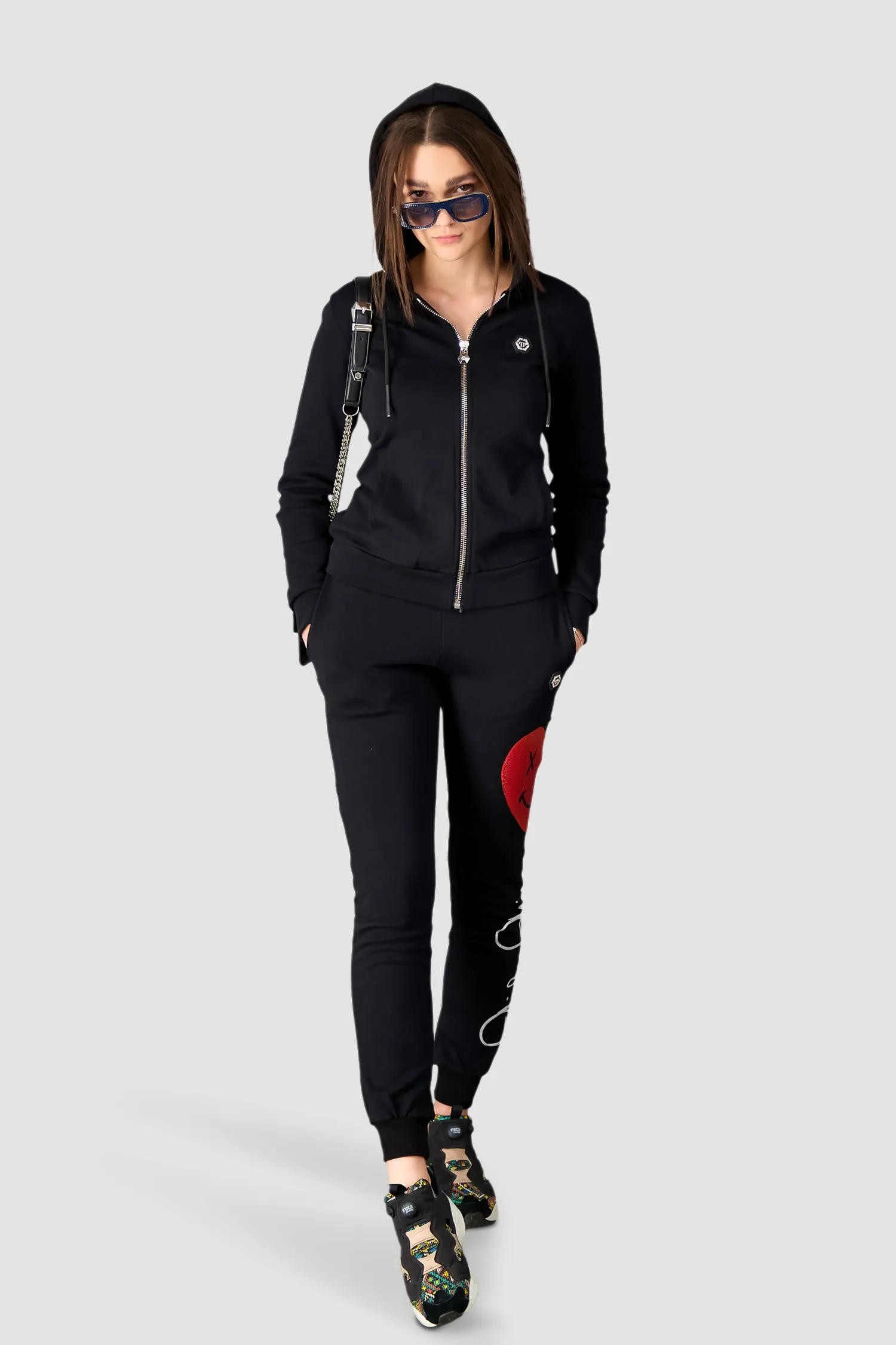 Philipp Plein Black Signature Jogging Trousers