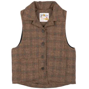 Quilted Vest - Triple Yarn Twist Brushed Tweed - Desert Sunset