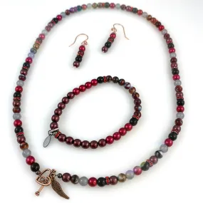 "Classical" Necklace Set (Ruby)