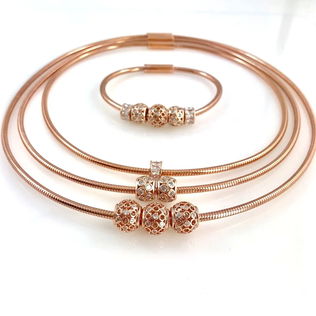 "Omega Rose" Necklace Set