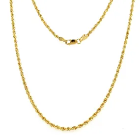 Rope Chain 2.25mm in 14K Yellow Gold