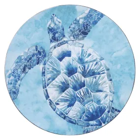 Sea Turtle Round Art Coasters - Set of 4