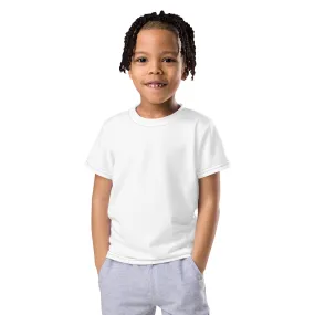 Sporty Sun Protection: Boys' Short Sleeve Solid Color Rash Guard - Snow