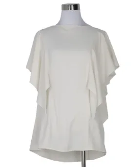 St. John White Ruffle Blouse sz 8