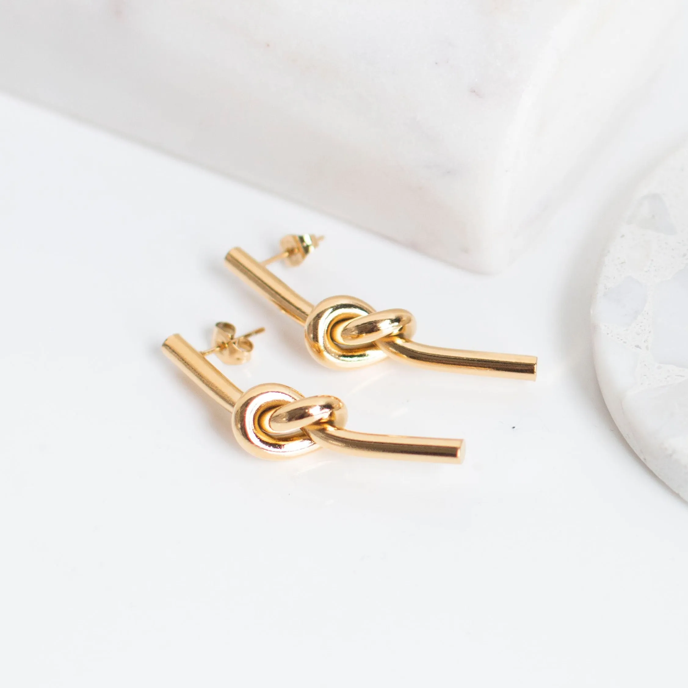 Stacy Knotted Gold Earrings