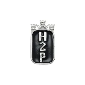 Sterling Silver Pitt H2P Black Enamel Pendant