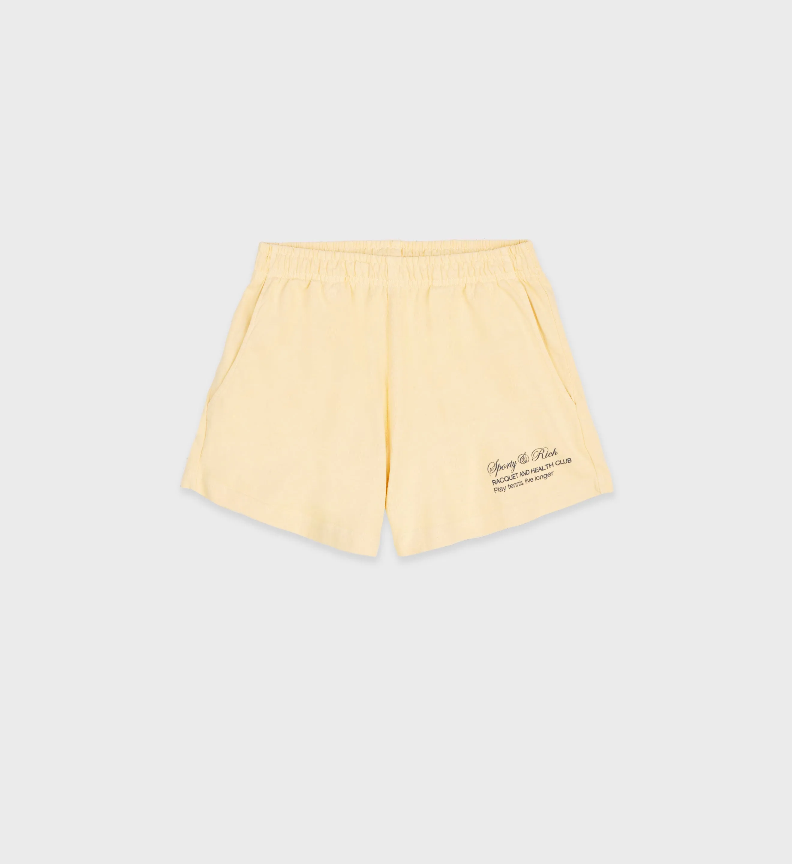 Tennis Script Disco Short - Almond/Navy