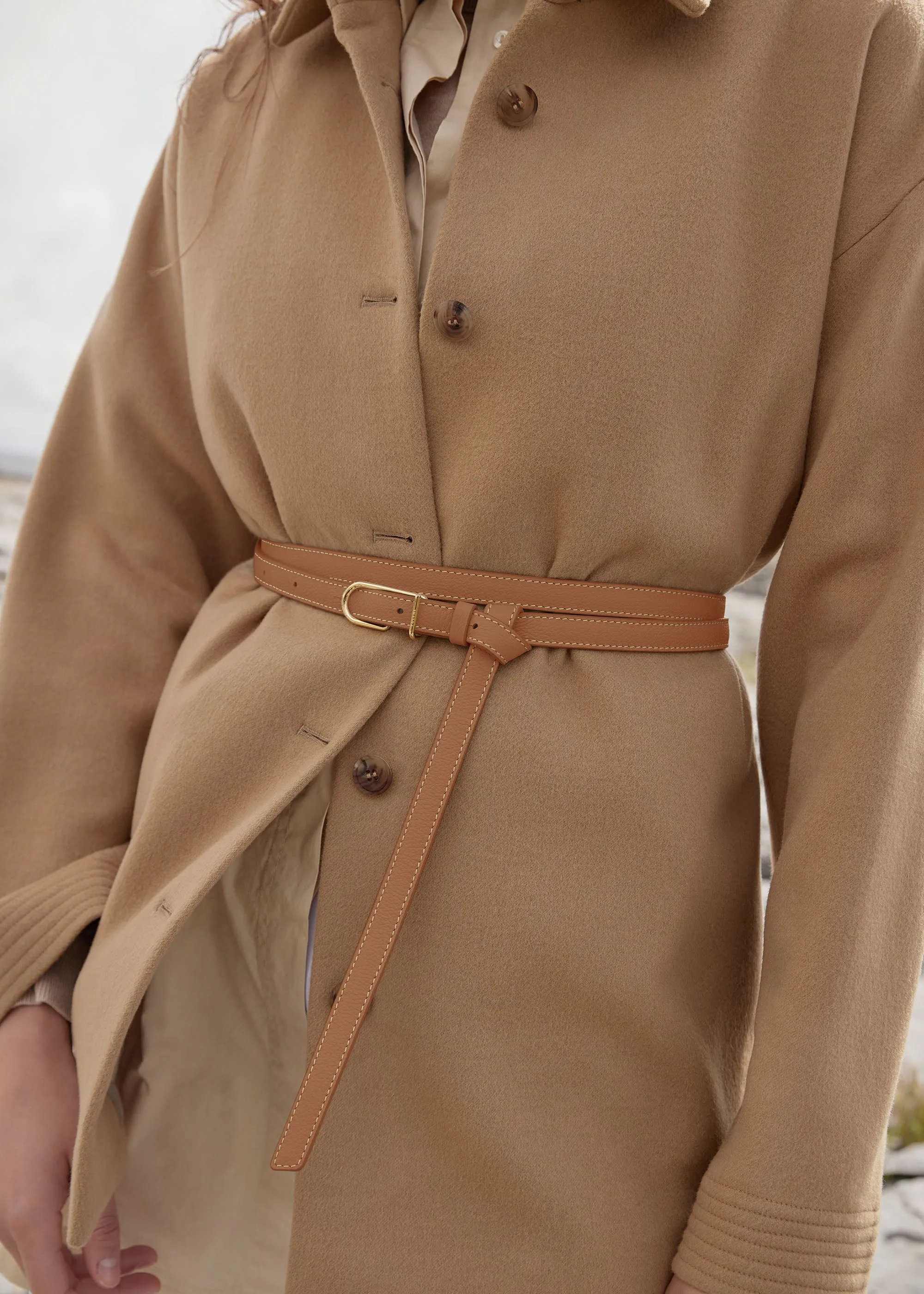 Thin Umi Belt - Textured Camel