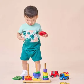 Tropical Land Baby Boy Yoke Tee Set (Green)