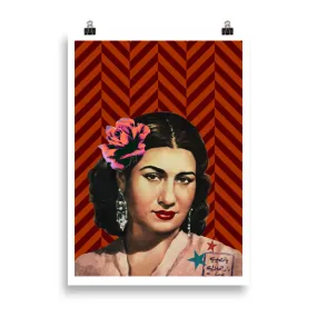 Um Kulthum with  flower | Print