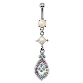 WILDKLASS 316L Stainless Steel Aurora Teardrop Dangle Navel Ring