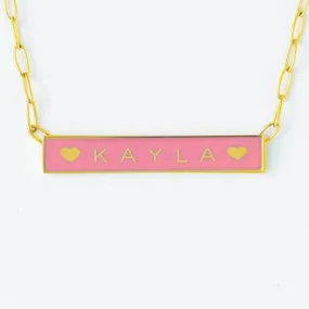 Womens Custom Bar Name Necklace