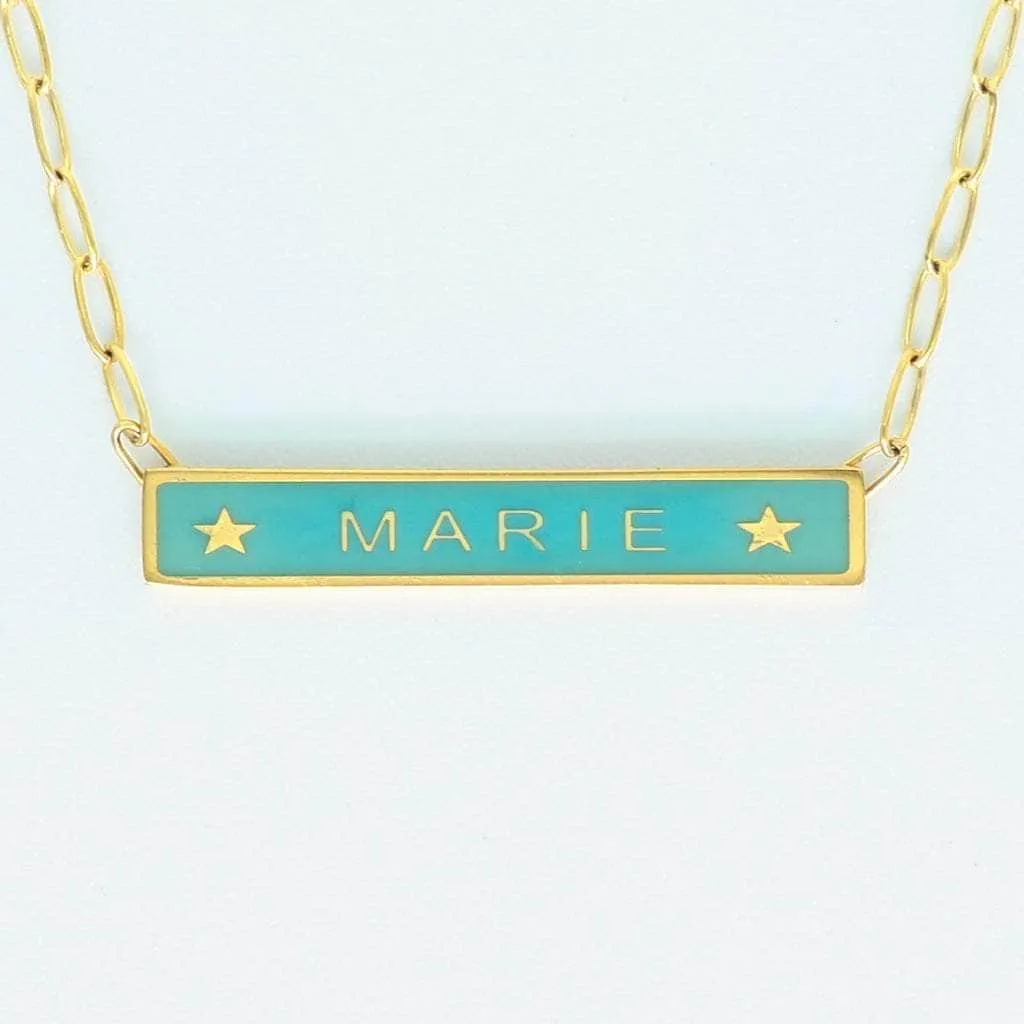 Womens Custom Bar Name Necklace