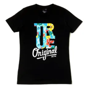 Womens True Floral T-Shirt Black